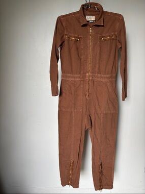 Sandrine Rose x Free People Weird is Rad Utility Jumpsuit Brown Size Small